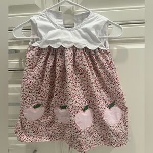 Back to school dress. Pink Liberty applique apple dress. Cecil and Lou. Size 4.